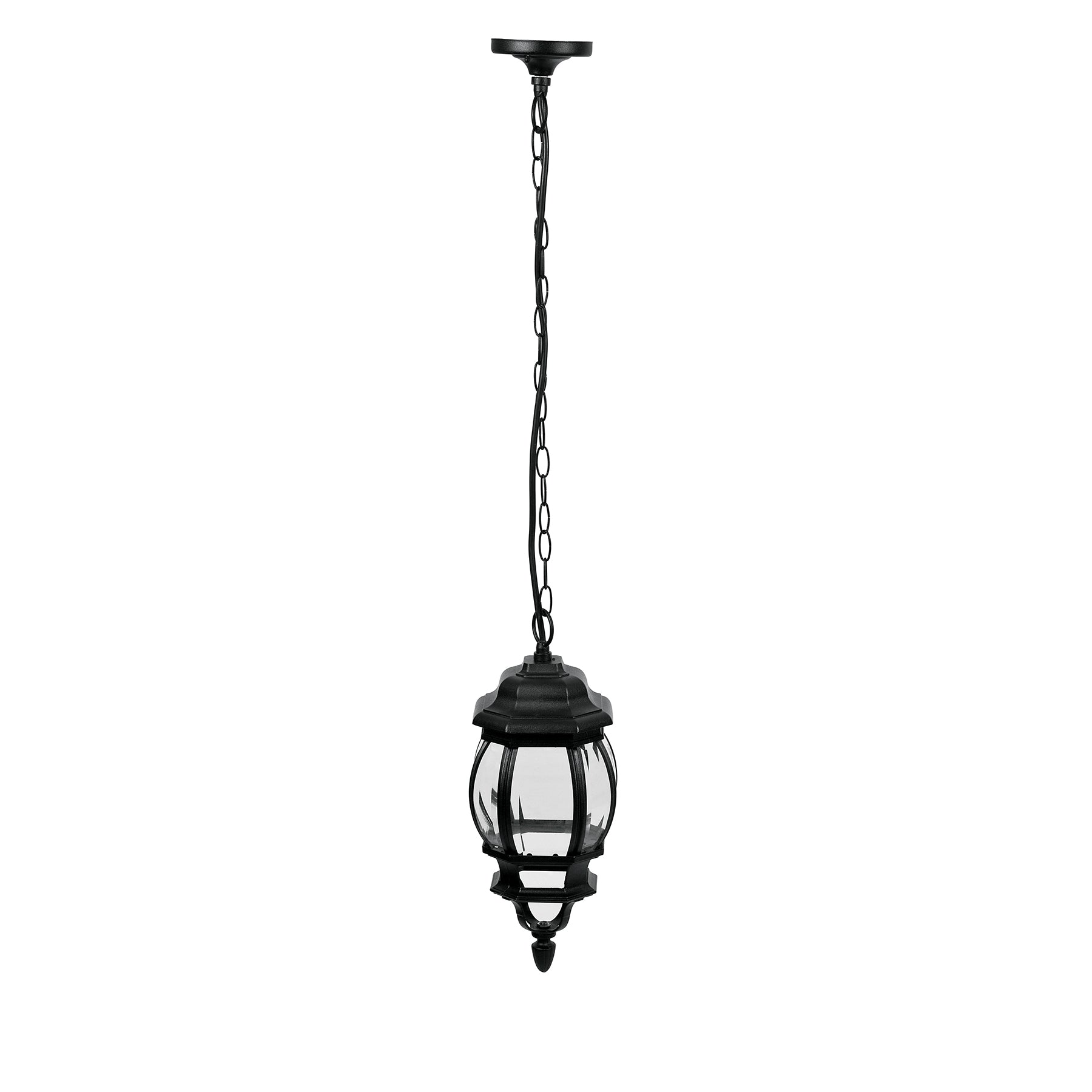 Arbotante tipo farol tradicional colgante p/exterior, negro COL-101S 47297 MM0