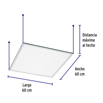 Panel delgado colgante de LED 45 W 60 x 60 cm luz neutra COL-400LN 49724 MM0