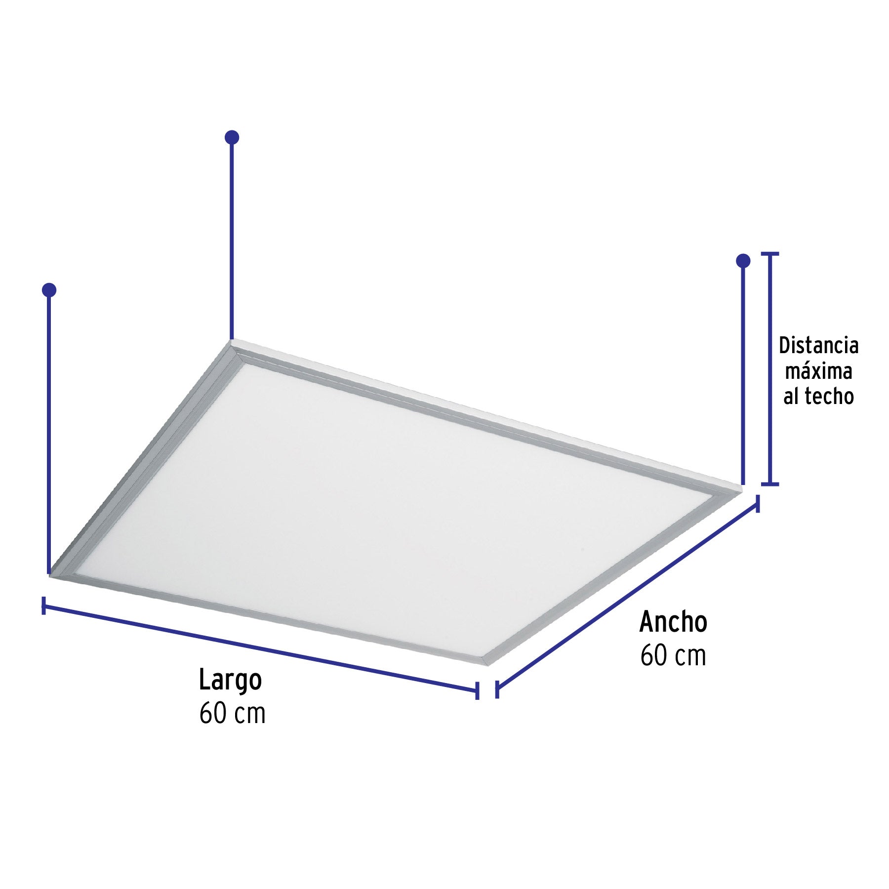 Panel delgado colgante de LED 45 W 60 x 60 cm luz de día COL-400L 48549 MM0