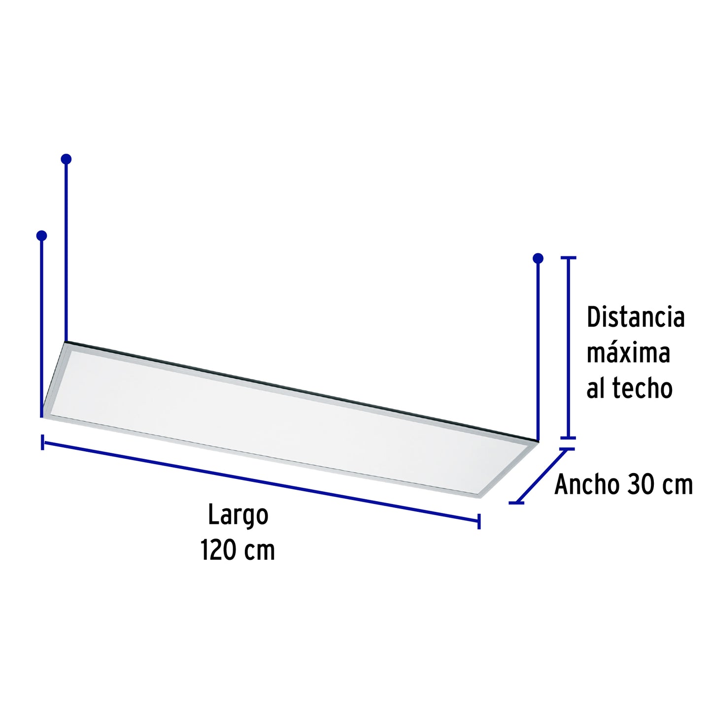 Panel delgado colgante de LED 45 W 30 x 120 cm luz neutra COL-401LN 49725 MM0