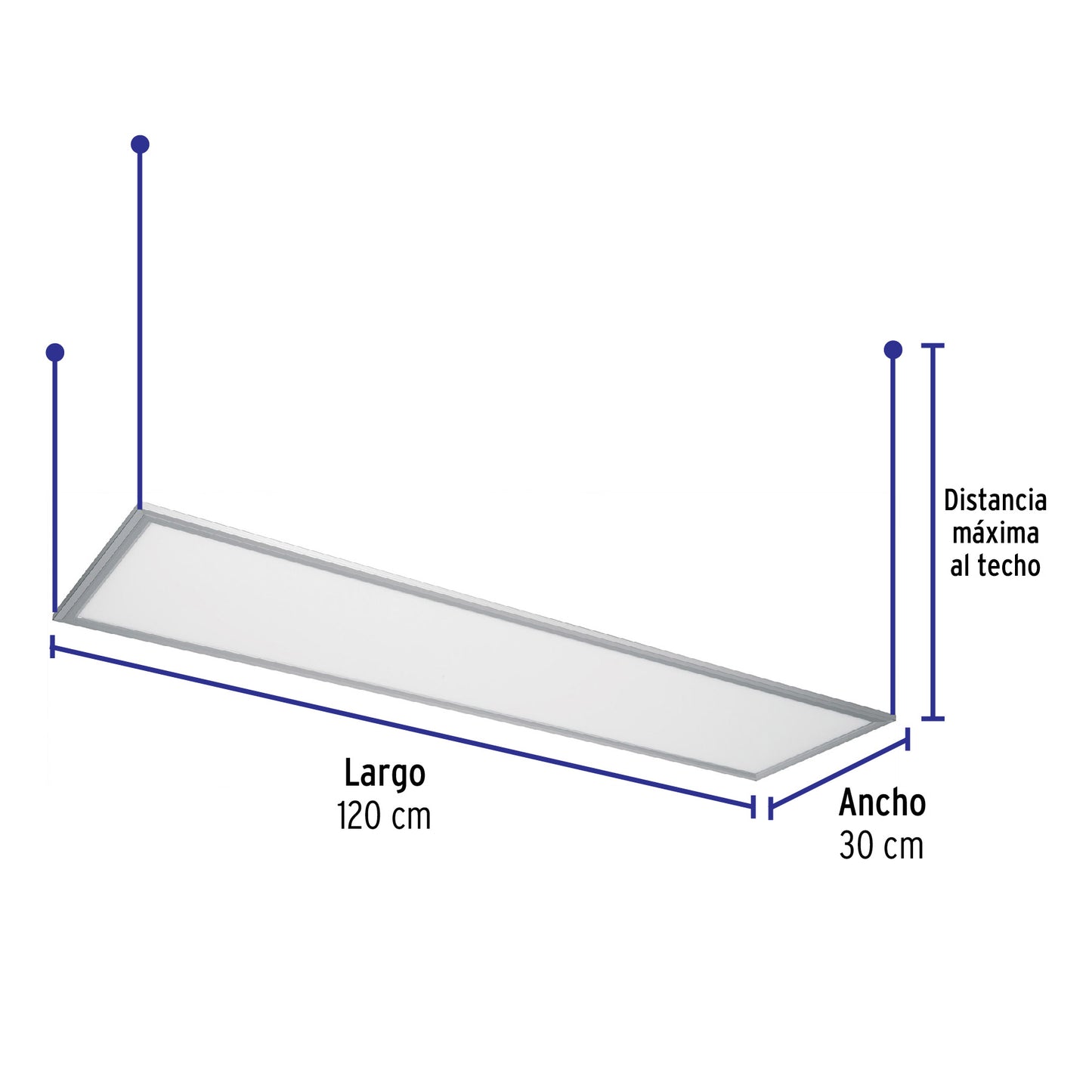 Panel delgado colgante de LED 45 W 30 x 120 cm luz de día COL-401L 48550 MM0