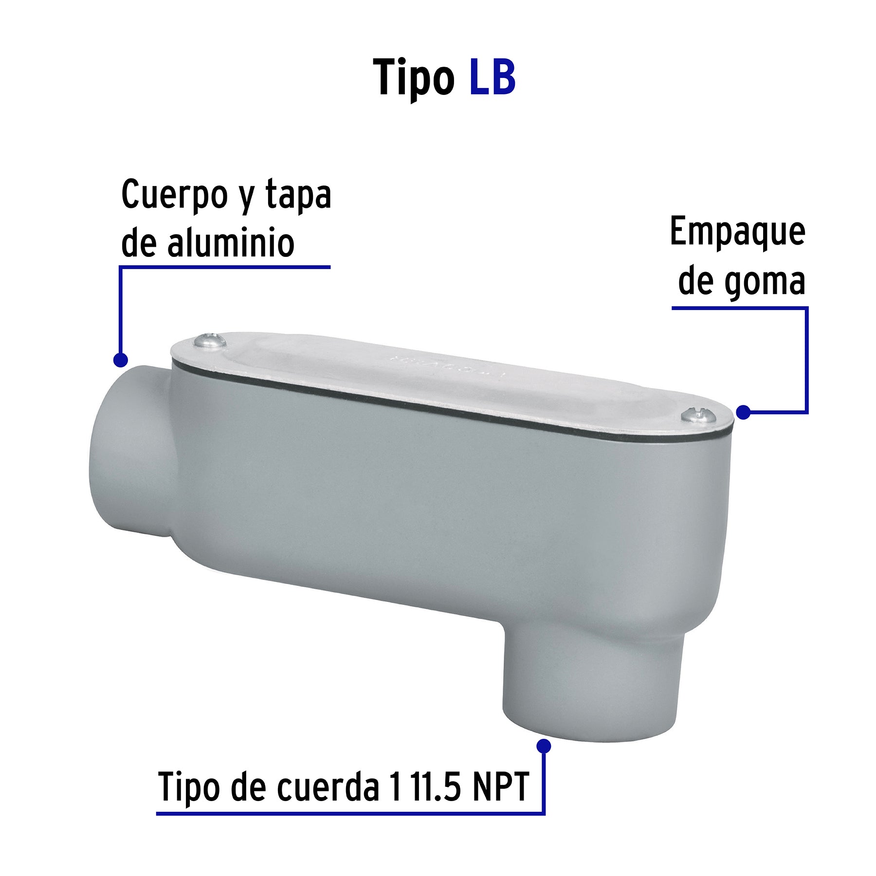 Condulet 1' conexión tipo LB, Volteck COLET-1-LB 46972 MM00