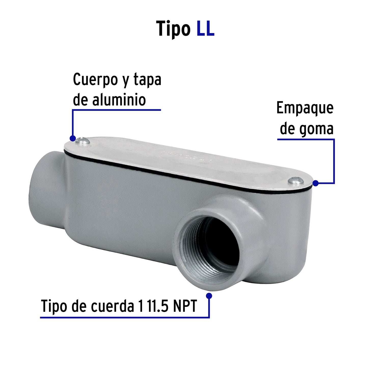 Condulet 1' conexión tipo LL, Volteck COLET-1-LL 46978 MM00