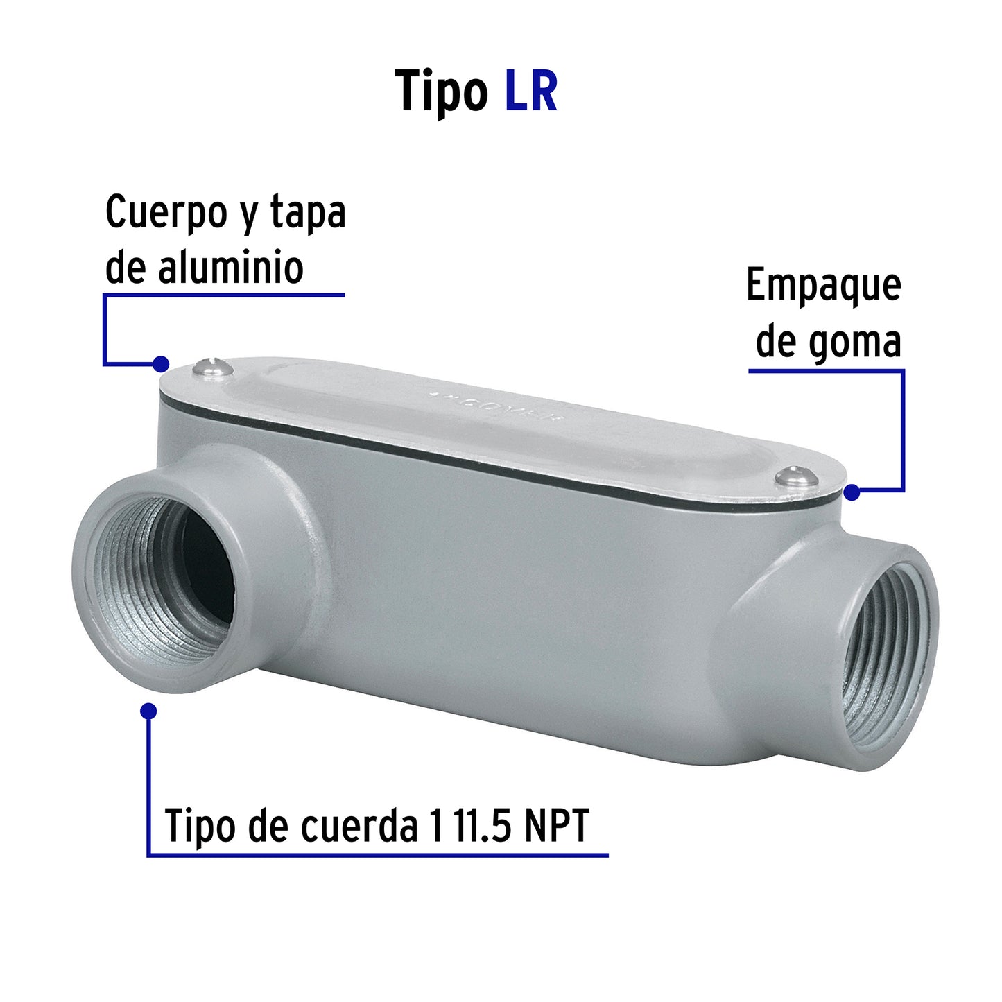 Condulet 1' conexión tipo LR, Volteck COLET-1-LR 46975 MM00