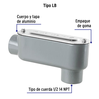 Condulet 3/4' conexión tipo LB, Volteck COLET-3/4-LB 46971 MM00