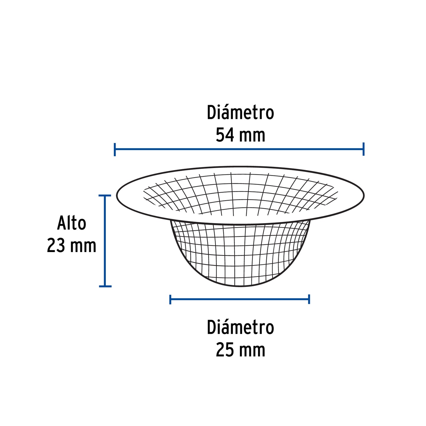 Canastilla malla 1/2' inox para lavabo, Foset COMA-1/2 45305 MM00