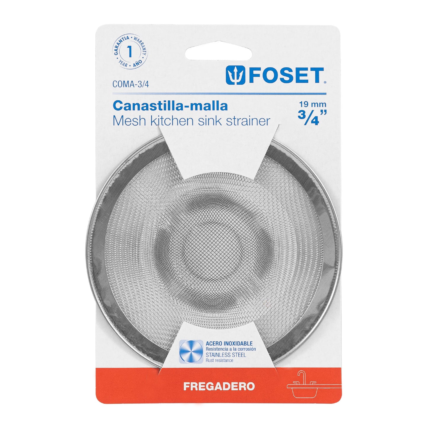 Canastilla malla 3/4' inox para fregadero, Foset COMA-3/4 45304 MM00