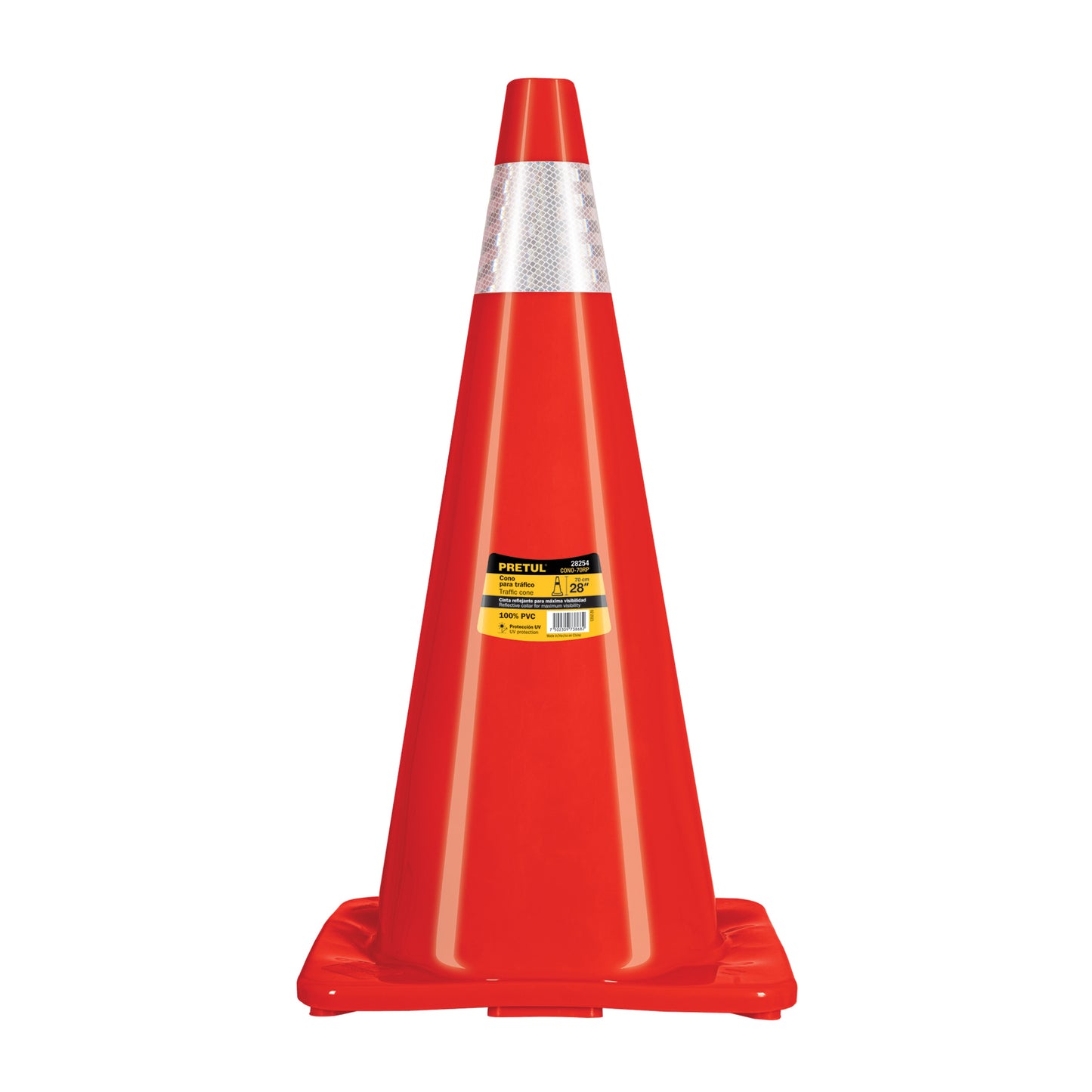 Cono de precaución de 70 cm de PVC con reflejante, Pretul CONO-70RP 28254 MM00