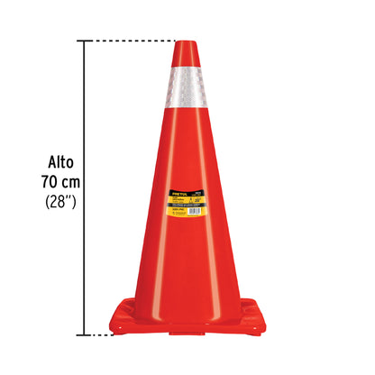 Cono de precaución de 70 cm de PVC con reflejante, Pretul CONO-70RP 28254 MM00