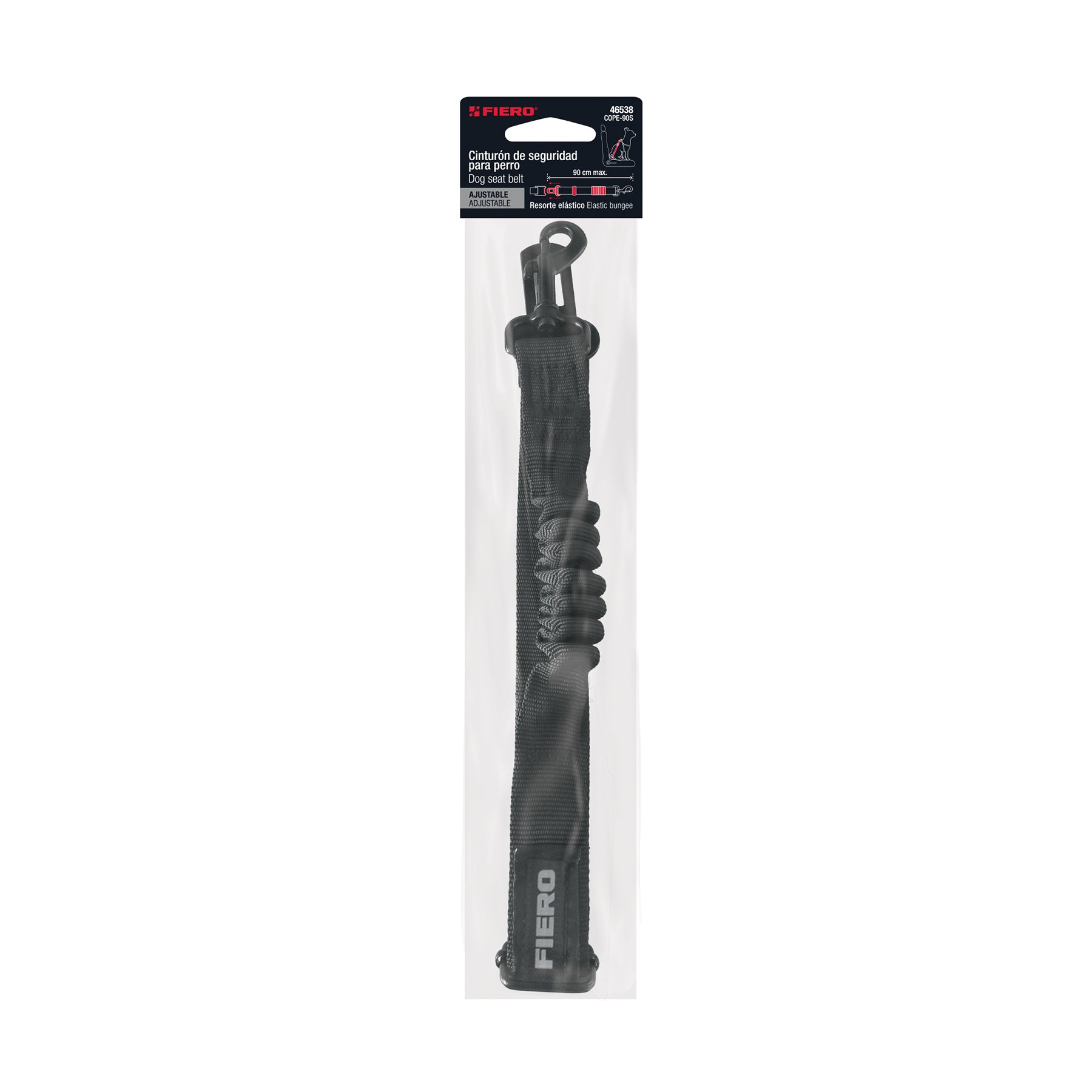 Correa de perro para cinturón de seguridad 90cm, Fiero COPE-90S 46538 MM00