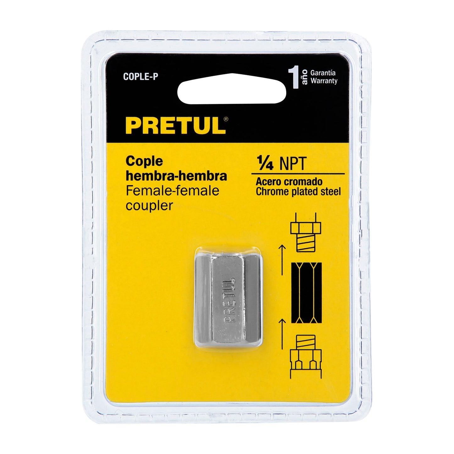 Cople acero, cuerda 1/4 NPT, Pretul COPLE-P 27027 MM00