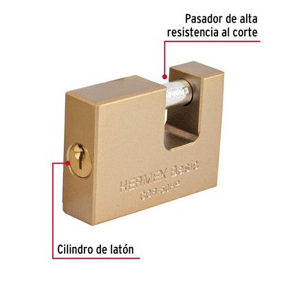 Candado antipalanca 50 mm cuerpo de hierro, Hermex Basic COR-50HP 22515 MM0