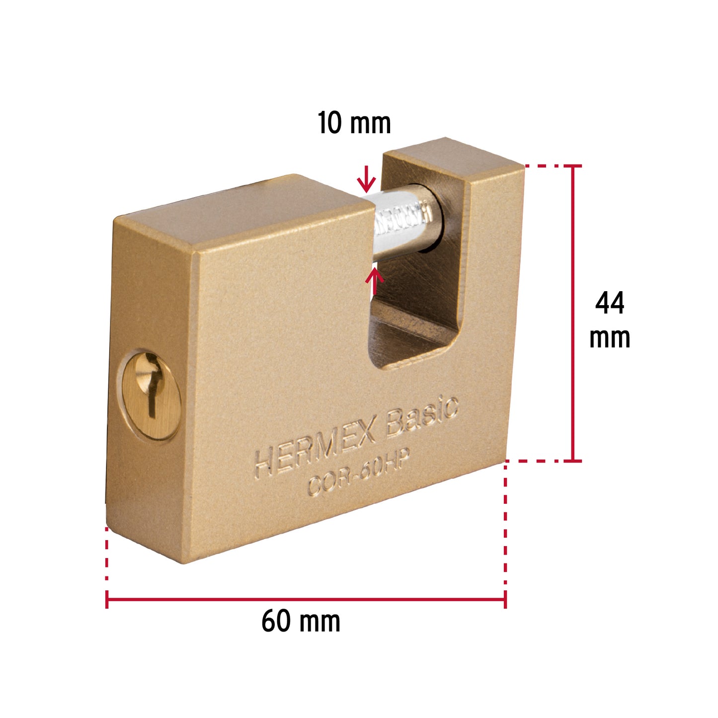 Candado antipalanca 60 mm cuerpo de hierro, Hermex Basic COR-60HP 22516 MM0