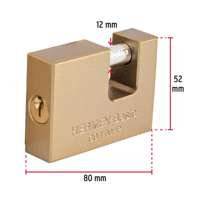 Candado antipalanca 80 mm cuerpo de hierro, Hermex Basic COR-80HP 22517 MM0