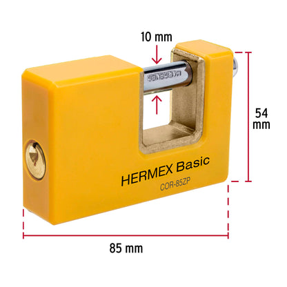 Candado antipalanca 85 mm cuerpo metálico, Hermex Basic COR-85ZP 27088 MM0