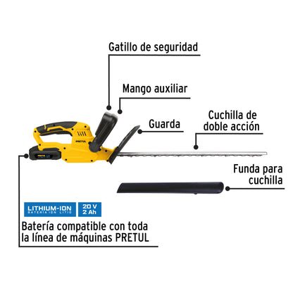 Cortasetos inalámbrico, 20 V, Pretul CORI-20P 28273 MM00