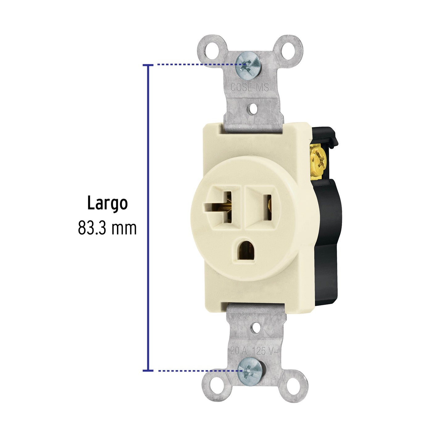 Contacto sencillo, 2 polos 3 hilos, 20 A, Standard, marfil COSE-MS 46101 MM00