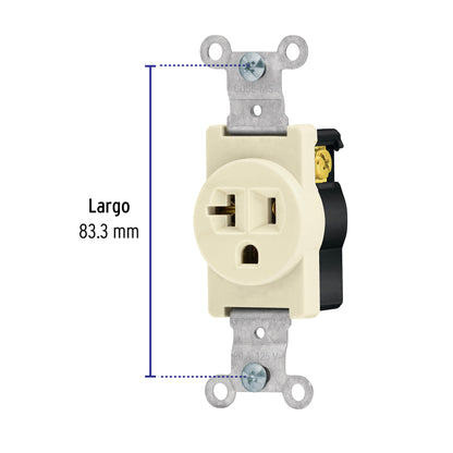 Contacto sencillo, 2 polos 3 hilos, 20 A, Standard, marfil COSE-MS 46101 MM00