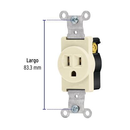 Contacto sencillo, 2 polos 3 hilos, Standard, marfil COSE-S 46109 MM00