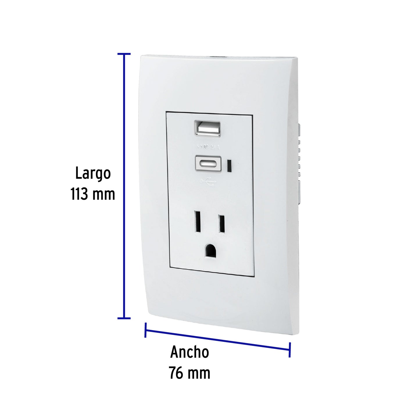 Contacto 2polos + tierra con 2 puertos USB, Oslo, blanco COUSB-OB 48313 MM00