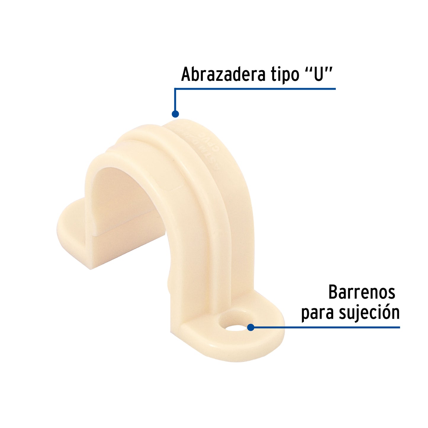 Abrazadera tipo 'U' de CPVC de 1/2', Foset CPVC-401 48917 MM00