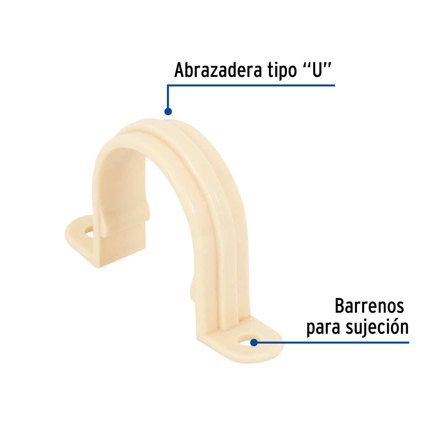 Abrazadera tipo 'U' de CPVC de 1-1/4', Foset CPVC-404 48961 MM00