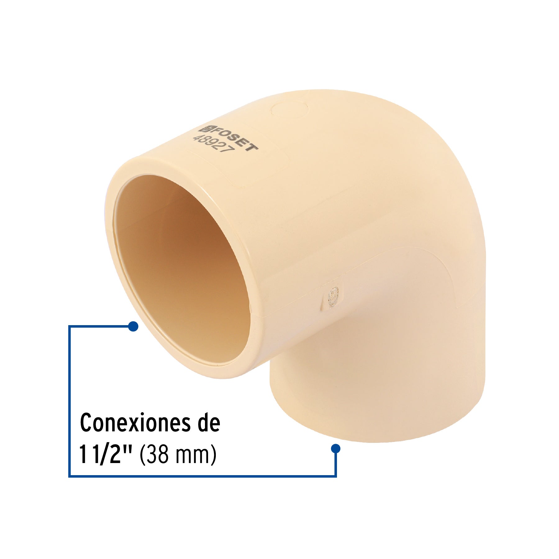 Codo 90° de CPVC de 1-1/2', Foset CPVC-565 48927 MM00