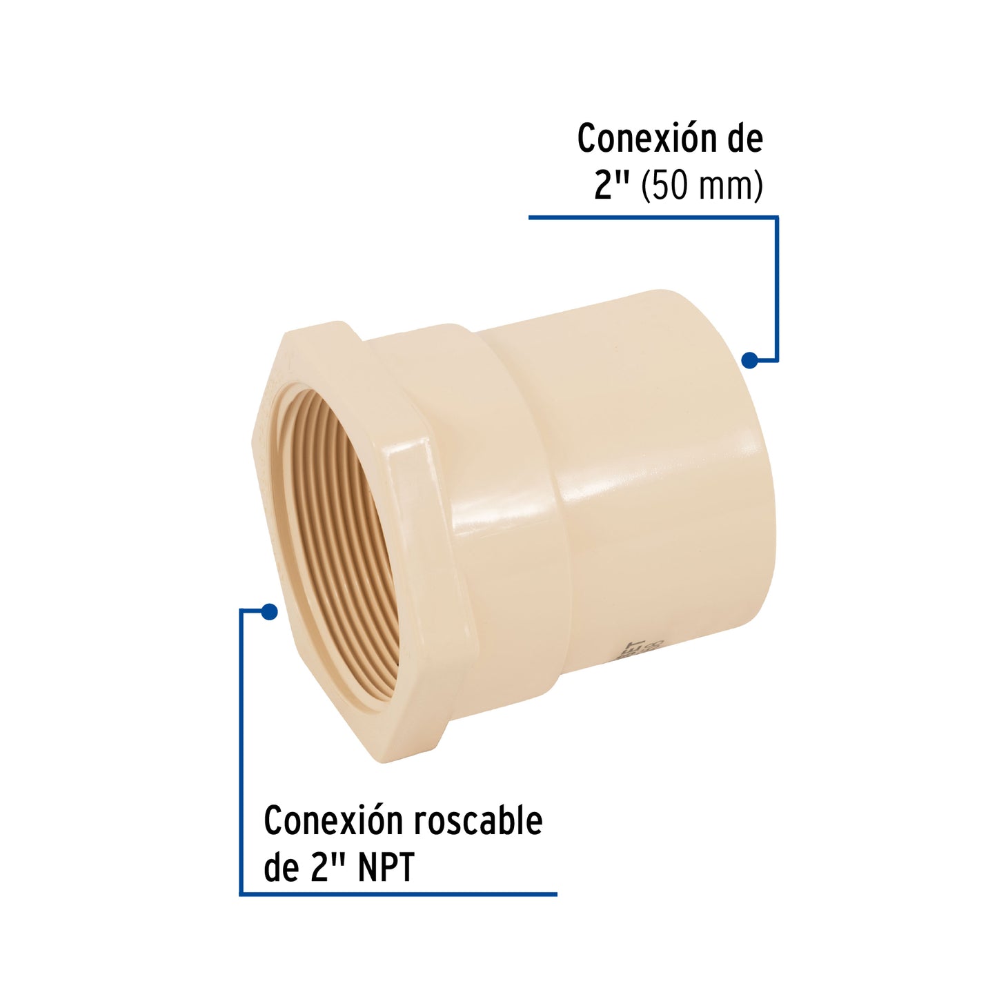 Conector hembra CPVC 2', Foset CPVC-606 48958 MM00