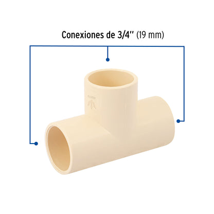 Tee sencilla de CPVC 3/4', Foset CPVC-762 45070 MM00