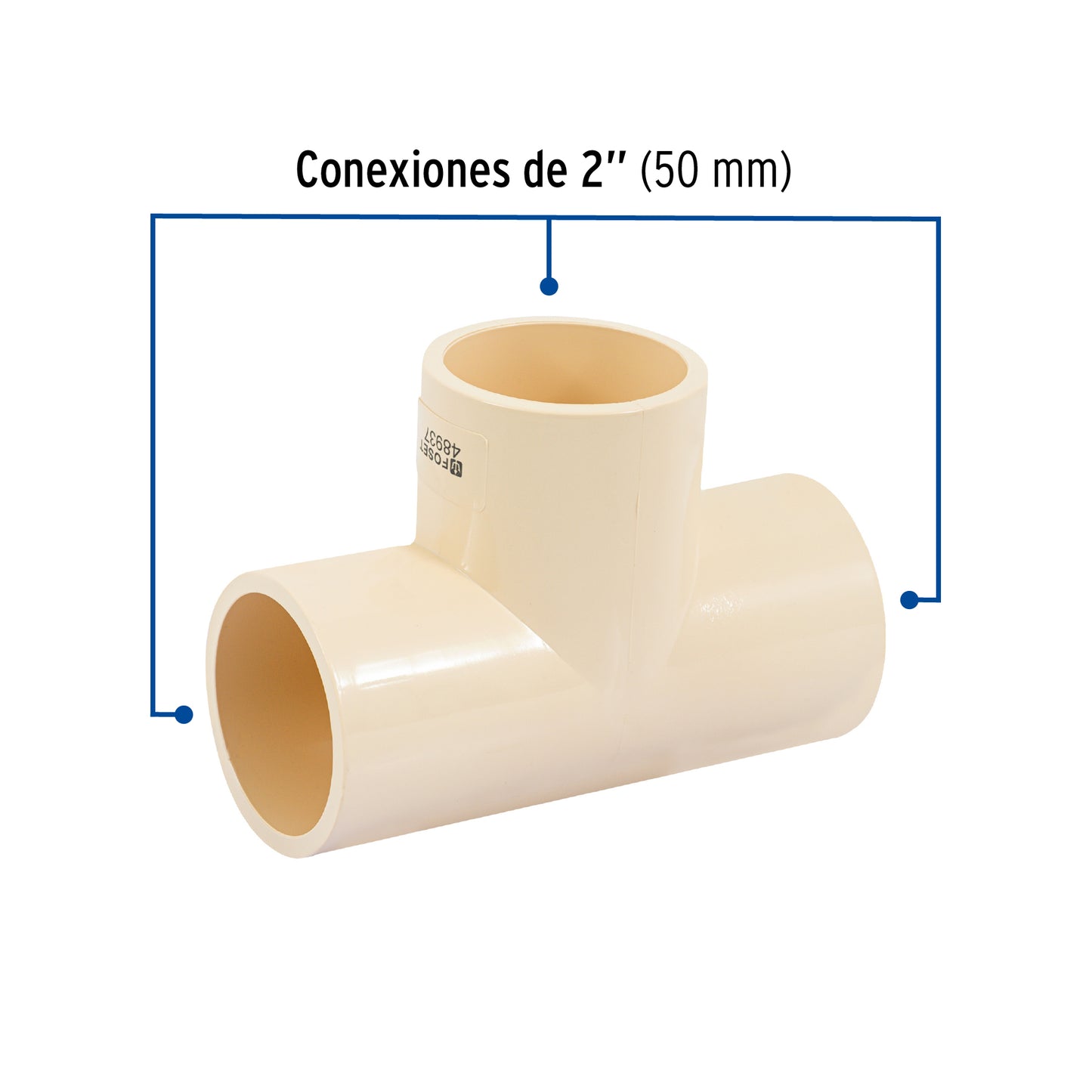 Tee sencilla de CPVC 2', Foset CPVC-766 48937 MM00