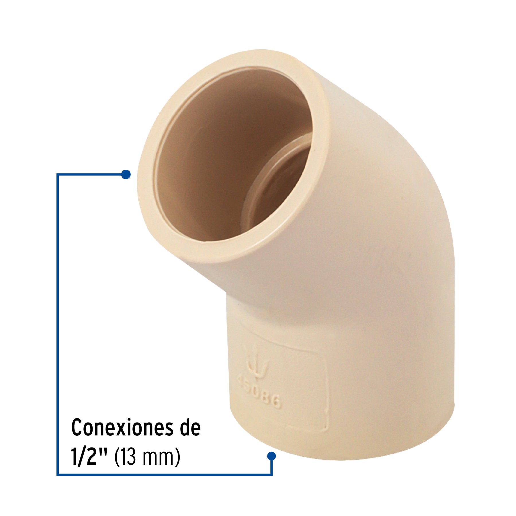 Codo 45° de CPVC de 1/2', Foset CPVC-861 45086 MM00