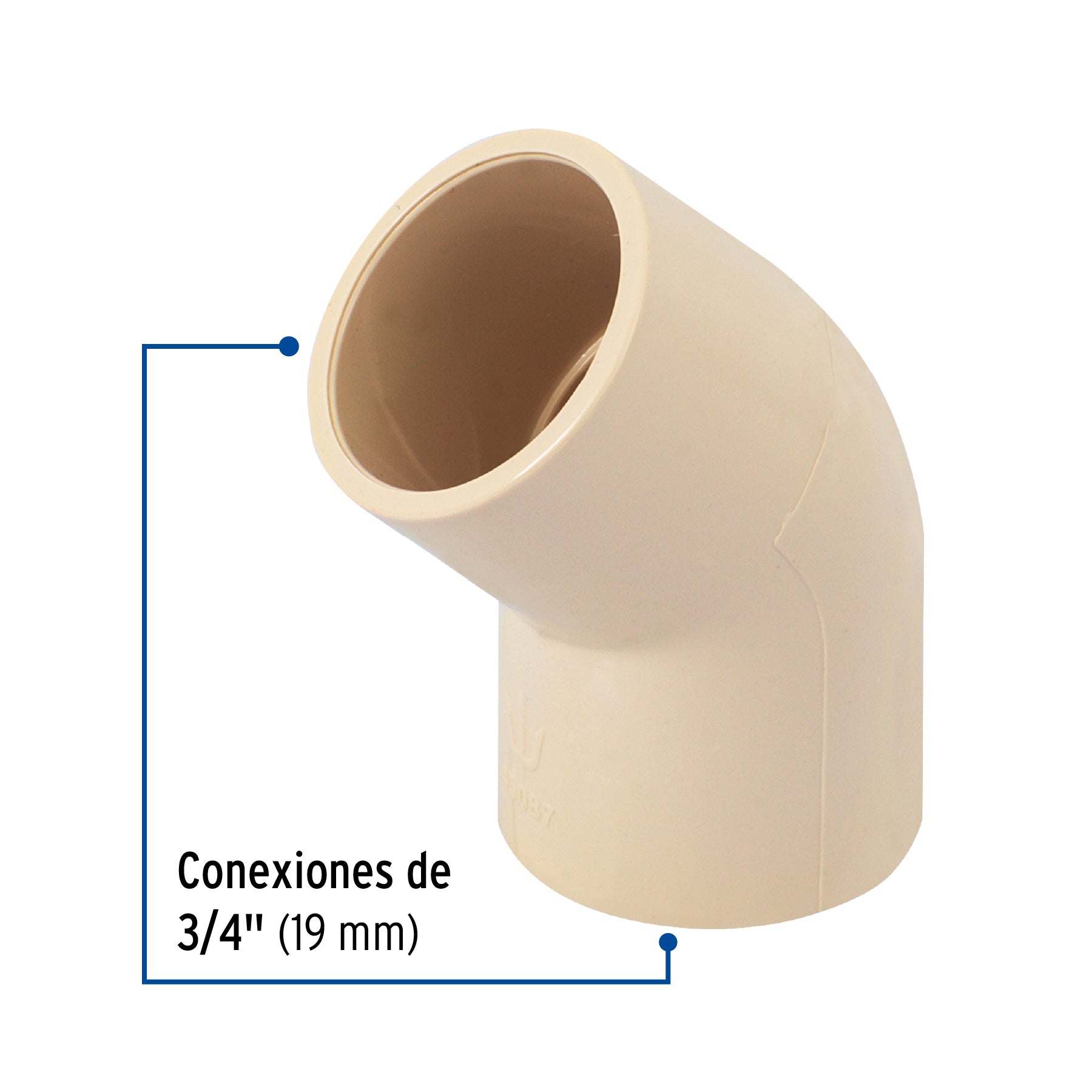 Codo 45° de CPVC de 3/4', Foset CPVC-862 45087 MM00