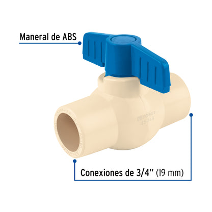 Válvula de esfera de CPVC 3/4', Foset CPVC-ES-3/4 45048 MM00