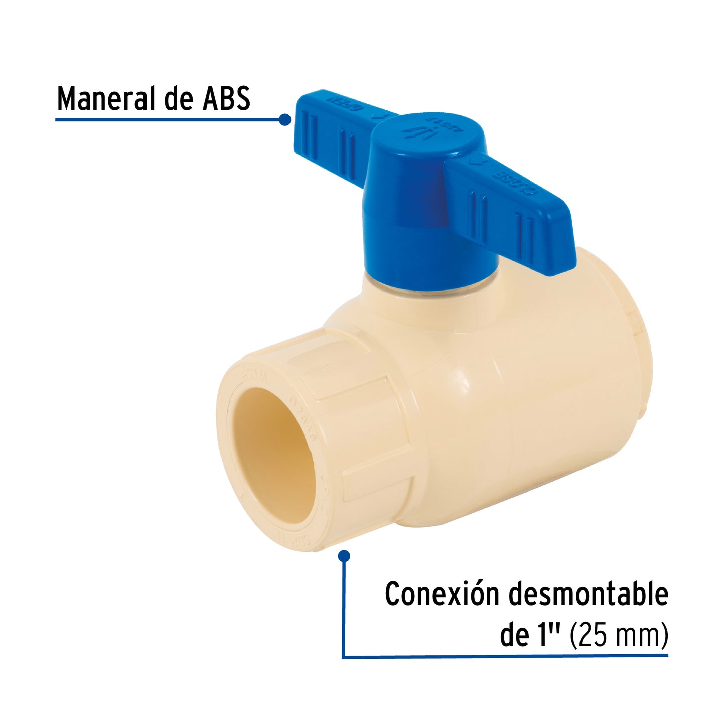 Válvula de esfera desmontable de CPVC 1', Foset CPVC-ESD-1 42017 MM00