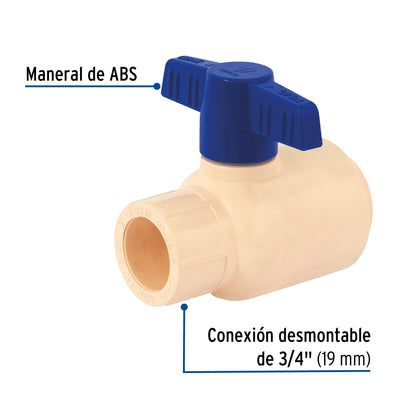 Válvula de esfera desmontable de CPVC 3/4', Foset CPVC-ESD-3/4 42016 MM00