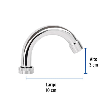 Cuello curvo para mezcladora de lavabo, cromo, Basic CR-050 49377 MM00