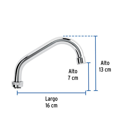 Cuello largo para mezcladora de lavabo, cromo, Basic CR-070 45713 MM00