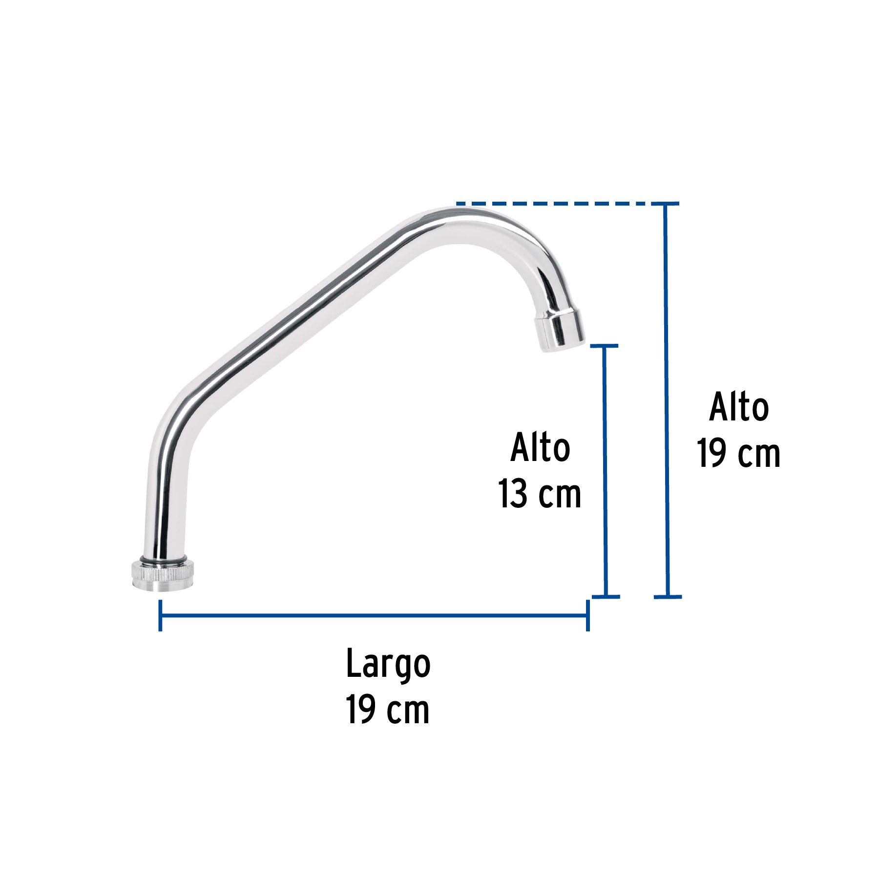 Cuello corto para mezcladora de fregadero, cromo, Basic CR-317 49375 MM00