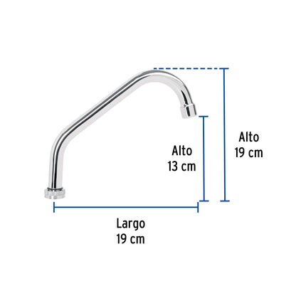 Cuello corto para mezcladora de fregadero, cromo, Basic CR-317 49375 MM00