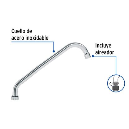 Cuello largo para mezcladora de fregadero, cromo, Basic CR-318 49376 MM00