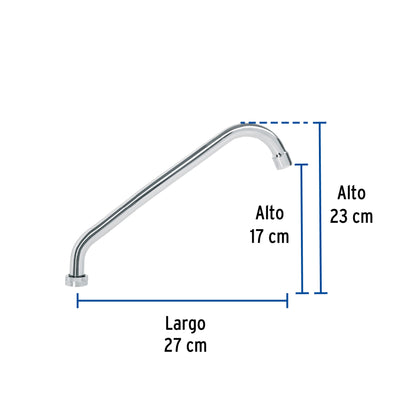 Cuello largo para mezcladora de fregadero, cromo, Basic CR-318 49376 MM00