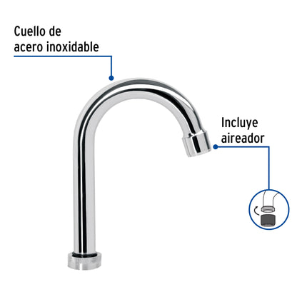 Cuello tipo bar para mezcladora de lavabo, cromo, Basic CRB-060 49285 MM00