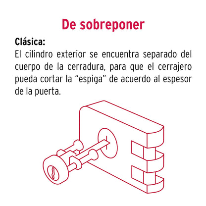 Cerradura sobreponer, puerta corrediza, mariposa, derecha CS-60D 43492 MM0