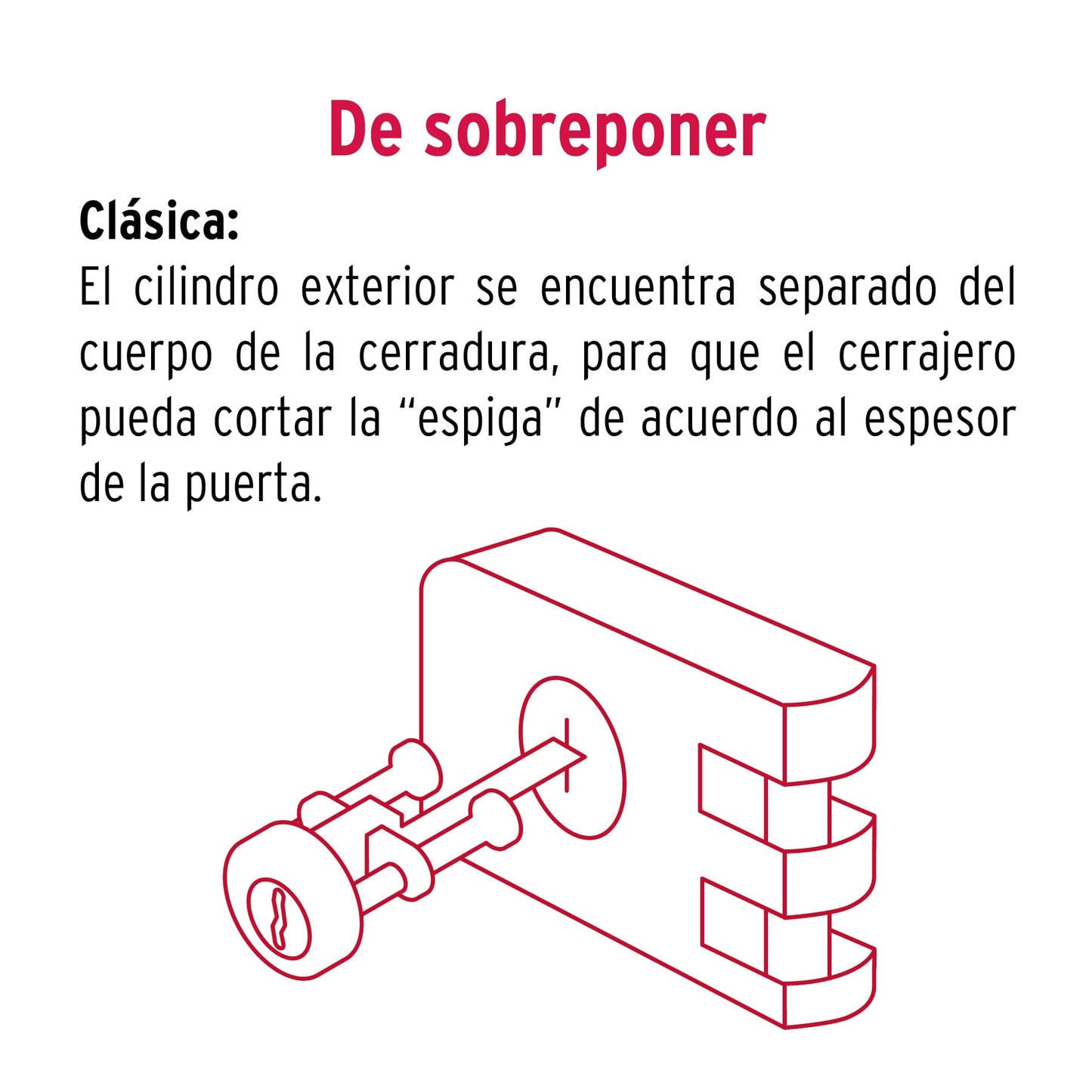 Cerradura sobreponer, puerta corrediza, clásica, derecha CS-65D 43493 MM0