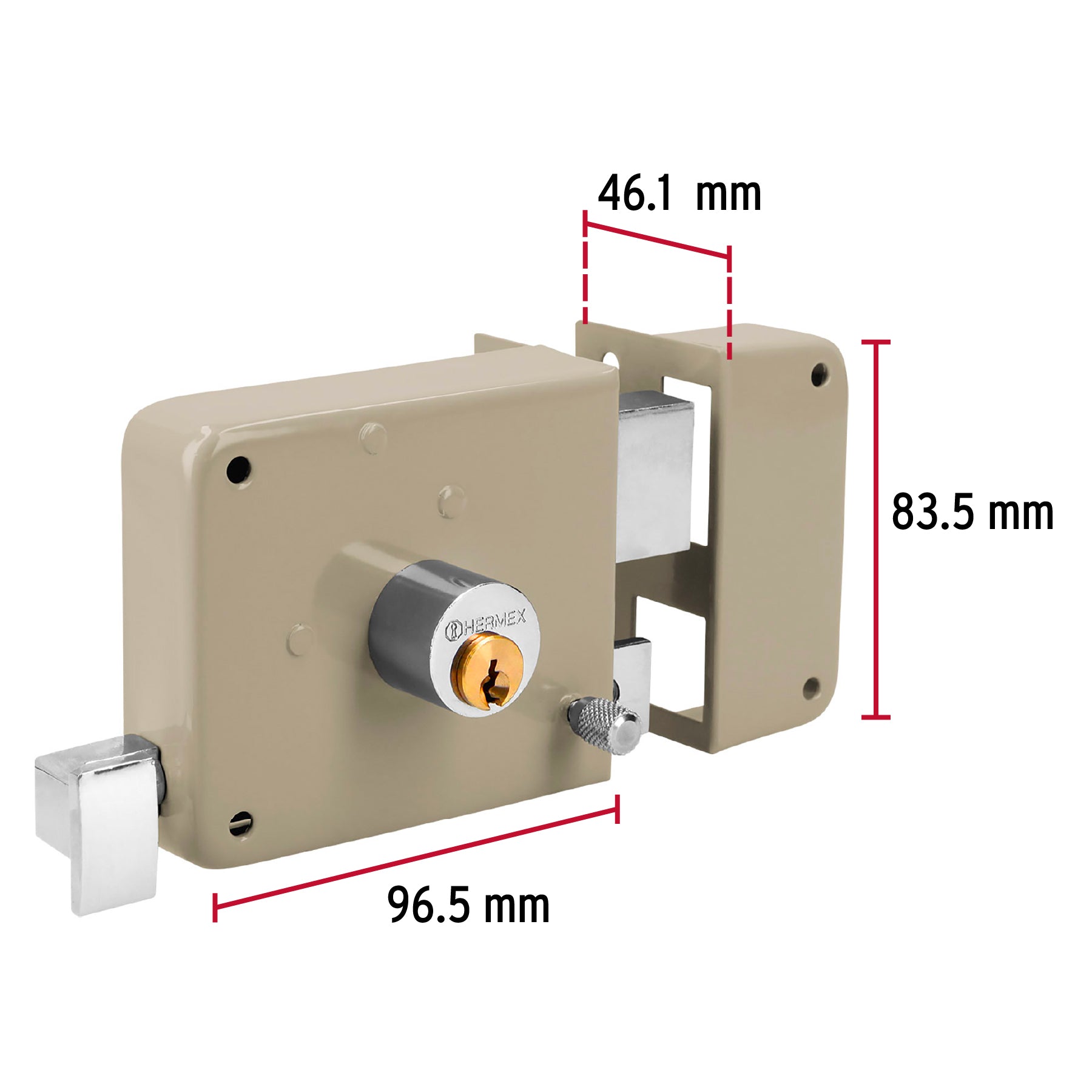 Cerradura sobreponer der clásica, llave tradicional, blíster CS-70DB 43583 MM1