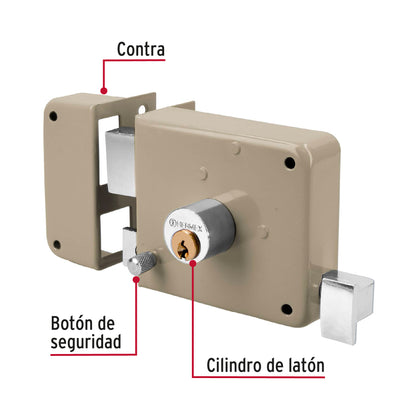 Cerradura sobreponer izq clásica, llave tradicional, blíster CS-70IB 43582 MM1