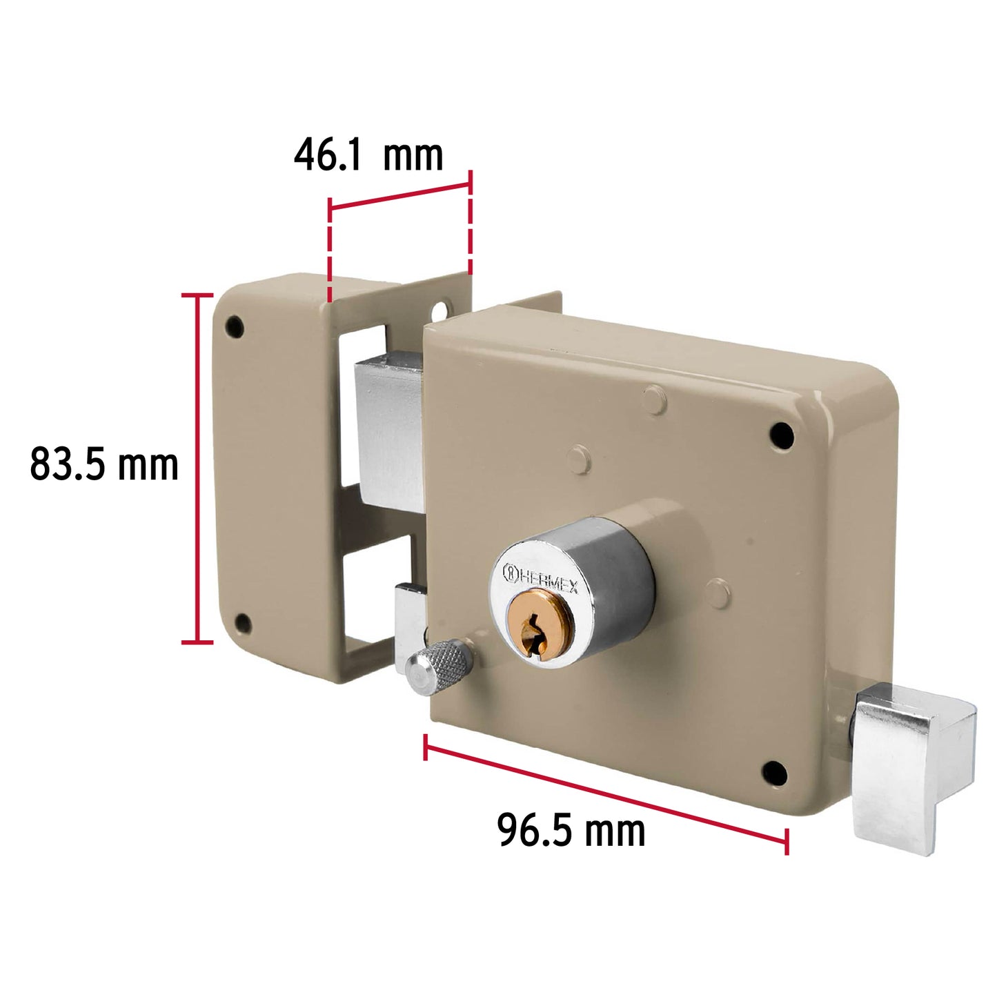 Cerradura sobreponer izq clásica, llave tradicional, blíster CS-70IB 43582 MM1