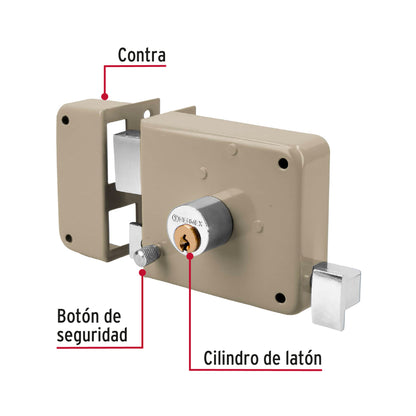 Cerradura sobreponer izq clásica, llave tradicional, caja CS-70I 43573 MM1