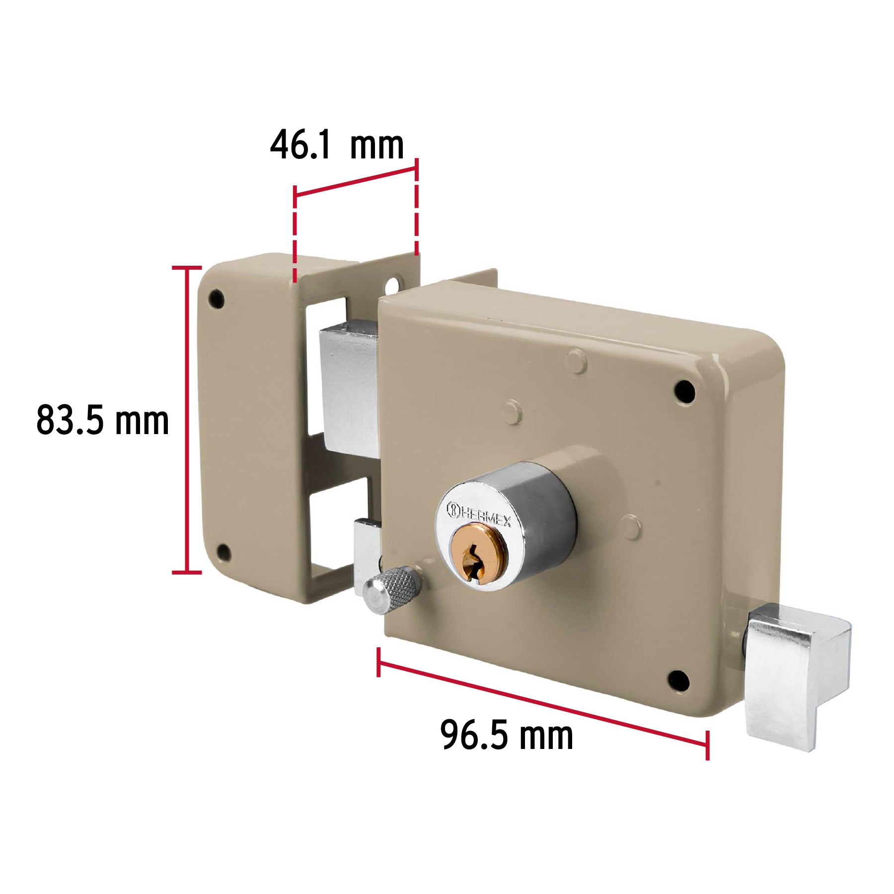 Cerradura sobreponer izq clásica, llave tradicional, caja CS-70I 43573 MM1