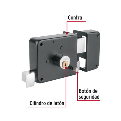 Cerradura sobreponer der instala-fácil, tradicional, negro CS-756D 48369 MM0